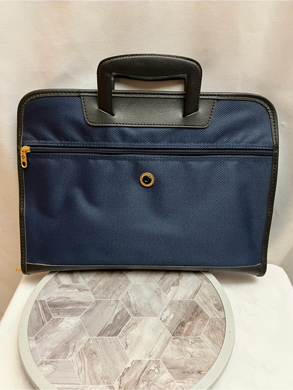 Vintage Samsonite Blue Portfolio Briefcase Document Organizer Travel Case 90s